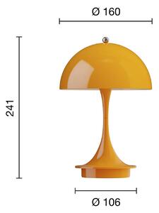 Louis Poulsen Panthella Portable 160 V3, nepriehľadná oranžová