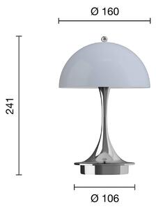Louis Poulsen Panthella Portable 160 V3, opálový chróm/modrošedá