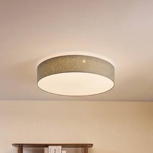 Lindby stropné LED svetlo Ellamina, 60 cm, svetlošedá, textil, Hliník / sivá / zinok, Obývacia izba / jedáleň, Textil / látka / hodváb, Moderný, Závesné svietidlo