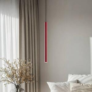 Závesné svietidlo Rulo LED, červená farba, oceľ, 3000 K