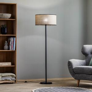 Stojaca lampa Tubo textilné tienidlo béžová Ø 45cm