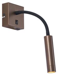 Moderné bronzové nástenné svietidlo s portom USB-C - Gosna