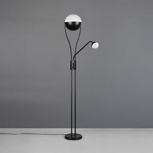 LED stojaca lampa Chris, čierna, kovová, na čítanie, stmievač, Čierna, Obývacia izba / jedáleň, kov, Moderný, Svetlo na čítanie