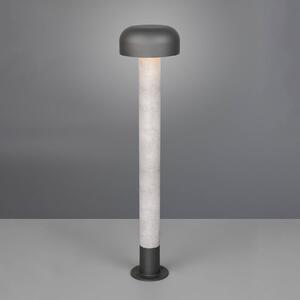 Chodníkové svetlo Fraser, sivá/betónový vzhľad, hliník, IP54, výška 84,5 cm, Hliník / sivá / zinok, Hliník, Osvetlenie príjazdovej cesty