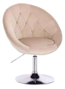 LuxuryForm DESIGN Kreslo VERA VELUR na striebornom tanieri - latte