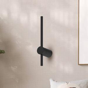 LED nástenné svetlo Swing, výška 30 cm, kov, čierna, Čierna, Obývacia izba / jedáleň, kov, Moderný, Nástenné svietidlo