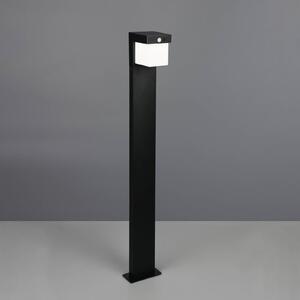 Solárne chodníkové svetlo Colombo, čierne matné, kov, výška 100 cm, Čierna, kov, Osvetlenie príjazdovej cesty