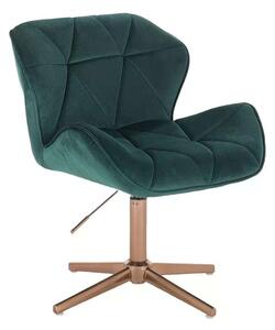 LuxuryForm DESIGN Stolička MILANO VELUR na zlatom kríži - zelená