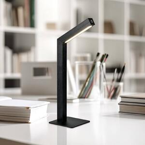 LED stolová lampa Skip, čierna, MDF, výška 37,5 cm, Čierna, Obývacia izba / jedáleň, Drevo