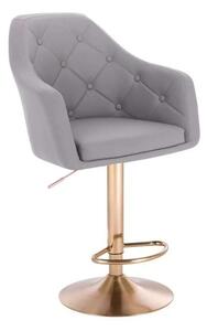 LuxuryForm DESIGN Barová stolička ANDORA na zlatom tanieri - šedá