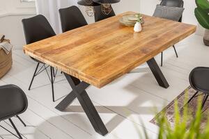 Jedálenský stôl IRON CRAFT 160cm X-nohy mangové drevo prírodné