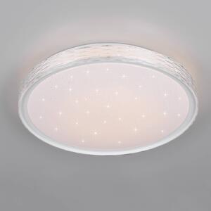 Stropné LED svetlo Varda, biele, Ø 39 cm, diaľkové ovládanie, Biela / opálová, Spálňa, kov, Moderný