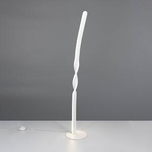 LED stojacia lampa Ginko, biela matná, kov, výška 110 cm, Biela / opálová, Obývacia izba / jedáleň, kov, Moderný, Stojaca lampa