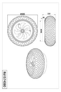 Ventilátor Bidar, čierny/zlatý, svetlo, diaľkové ovládanie, tichý
