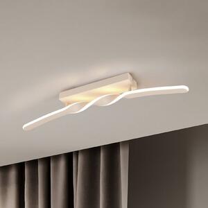 Stropné LED svetlo Ginko, piesok, kov, dĺžka 79 cm, Krémová / jantárovo žltá, Obývacia izba / jedáleň, kov, Moderný