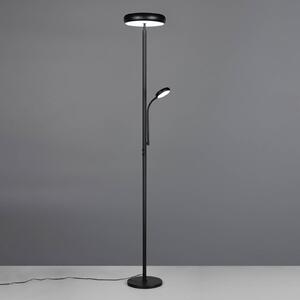 LED stojacia lampa Palermo, čierna matná, diaľkové ovládanie, pamäť, Čierna, Obývacia izba / jedáleň, kov, Zemné bodové svetlo