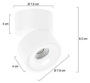 LED stropné bodové svetlá Fez, biele, 1-pl., kovové, otočné, Biela / opálová, Obývacia izba / jedáleň, kov, Moderný