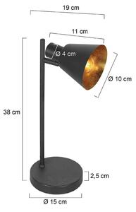 Stolová lampa Oeroe, 1-pl., čierna, kov, E14, Čierna, Obývacia izba / jedáleň, kov