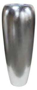 Vysoký kvetináč Elio 87 × 38 cm strieborný – fiberglass - Sivá - 71 - 90 cm - 31 do 50cm - Sklené vlákna