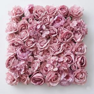 Kvetinová stena Valentino 50 x 50 cm – jemná ružová - Ružová - 31 - 50 cm