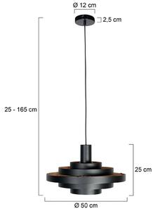 Závesné svietidlo Halo Cirque, čierne, kov, Ø 50 cm, E27, Čierna, Obývacia izba / jedáleň, kov, Moderný, Závesné svietidlo