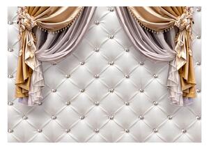 Samolepiaca tapeta v imitácií bielej kože - Curtain of Luxury