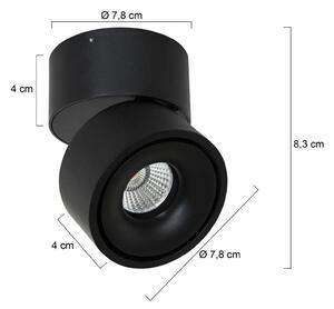 LED stropné bodové svetlá Fez, čierne, 1-pl., kovové, otočné, Čierna, Obývacia izba / jedáleň, kov, Moderný