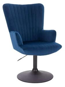 LuxuryForm DESIGN Kreslo AMADEO VELUR na čiernom tanieri - modré