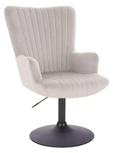 LuxuryForm DESIGN Kreslo AMADEO VELUR na čiernom tanieri - svetlo šedé