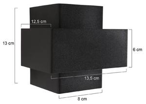 LED nástenné svetlo Muro 3367, čierne, hore/dole, G9, 2 700 K, Čierna, Obývacia izba / jedáleň, kov, Moderný, Nástenné svietidlo
