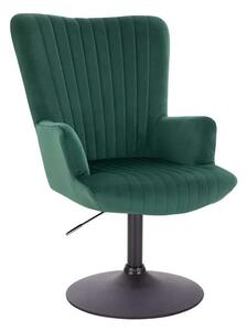LuxuryForm DESIGN Kreslo AMADEO VELUR na čiernom tanieri - zelené