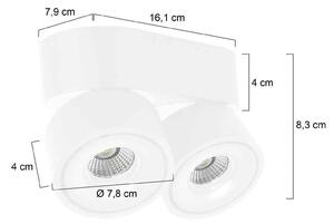 LED stropné bodové svetlá Fez, biele, 2-pl., kovové, otočné, Biela / opálová, Obývacia izba / jedáleň, kov, Moderný, Stropné svetlo