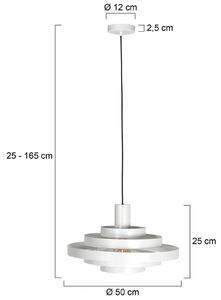 Závesné svietidlo Halo Cirque, biele, kov, Ø 50 cm, E27, Biela / opálová, Obývacia izba / jedáleň, kov, Moderný, Závesné svietidlo