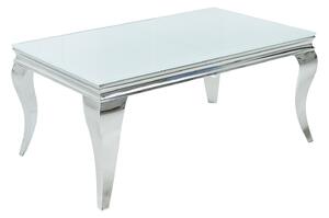 Konferenčný stolík BARROCK 100 cm - strieborná, biela