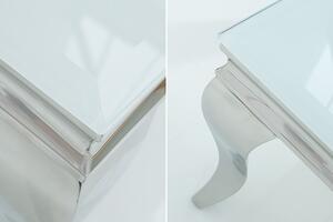 Konferenčný stolík BARROCK 100 cm - strieborná, biela
