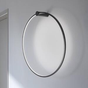 LED nástenné svetlo Saturno, čierne, Ø 80 cm, kov, 4 000 K