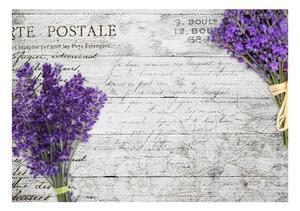 Samolepiaca tapeta vintage levanduľa - Lavender postcard