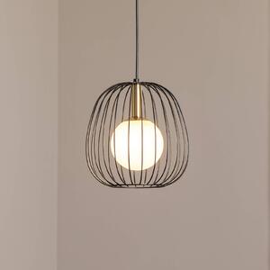 Závesné svietidlo Bell S, Ø 24 cm, 1-pl., čierna/zlatá/biela, Čierna, Obývacia izba / jedáleň, kov, Moderný, Závesné svietidlo