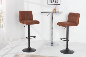 Barová stolička PORTER - vintage hnedá, čierna - INV