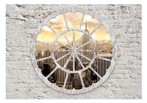 Samolepiaca tapeta mesto za kamennou stenou - New York: A View through the Window