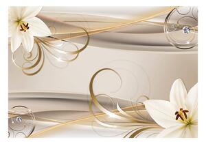 Samolepiaca tapeta luxusná ľalia - Lilies and The Gold Spirals