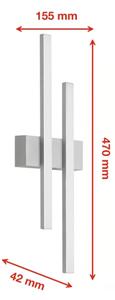 Telefunken - LED vonkajšie nástenné svietidlo 2xLED/4W/230V IP44 strieborná