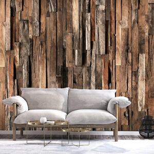 Samolepiaca tapeta moderná drevená stena - Wooden Curtain