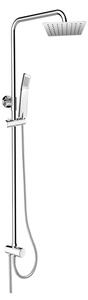 Mereo Sprchový set s tyčou hranatý, nerezová hlavová sprcha a trojpolohová ručná sprcha Variant: Sprchový set s tyčí, hadicí, ruční a talíř. hranatou…