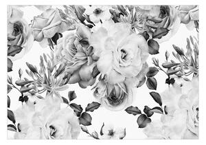Fototapeta vintage čiernobiele kvety - Sentimental Garden