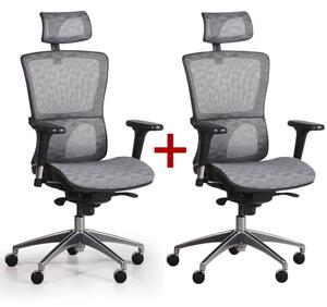 Kancelárska stolička LEXI 1+1 ZADARMO, sivá