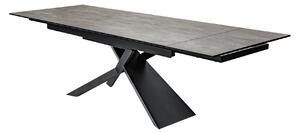 Jedálenský stôl GLOBE II. 180-220-260 cm - sivá, čierna