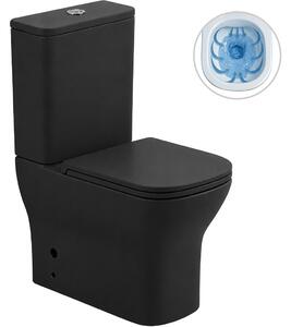 CERANO - WC kombi Hugo, Rimless + Slim/UF sedátko - spodný/zadný odpad - čierna matná - 63,5x35,5 cm
