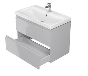 Cersanit Moduo Slim, umývadlová skrinka 80cm, šedá lesklá, S929-001