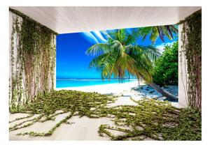 Samolepiaca tapeta palmová pláž - Beach and Ivy